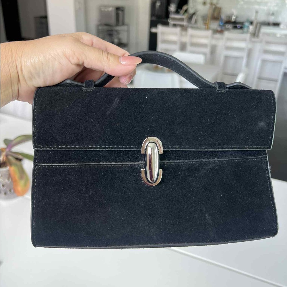 Savette black suede bag